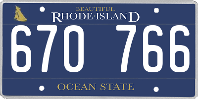 RI license plate 670766