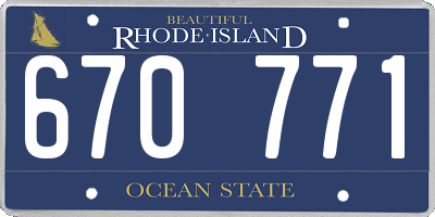 RI license plate 670771