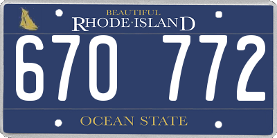 RI license plate 670772
