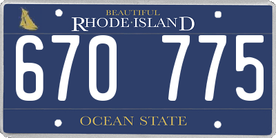 RI license plate 670775