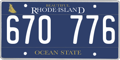 RI license plate 670776