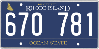 RI license plate 670781