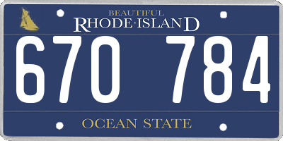 RI license plate 670784
