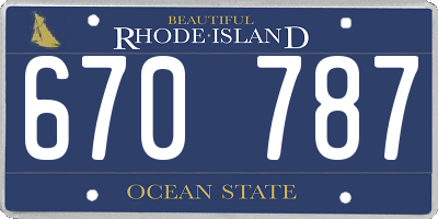 RI license plate 670787