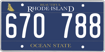 RI license plate 670788