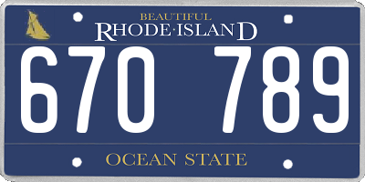 RI license plate 670789