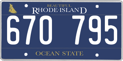 RI license plate 670795