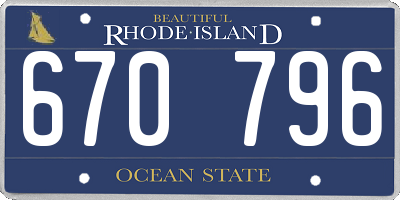 RI license plate 670796