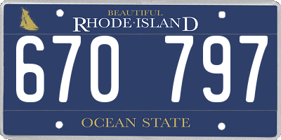 RI license plate 670797