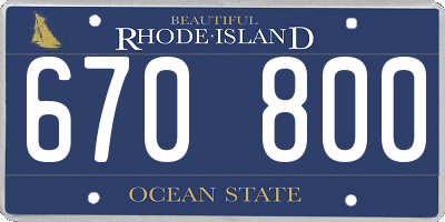 RI license plate 670800