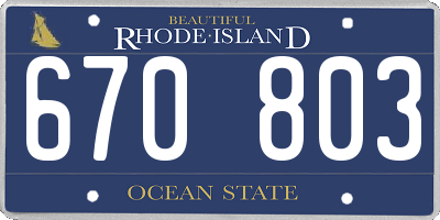 RI license plate 670803