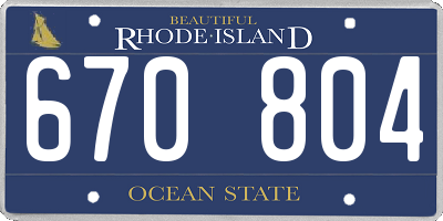 RI license plate 670804