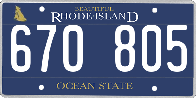 RI license plate 670805
