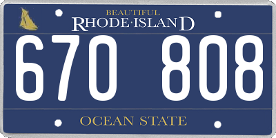 RI license plate 670808