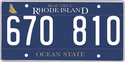RI license plate 670810