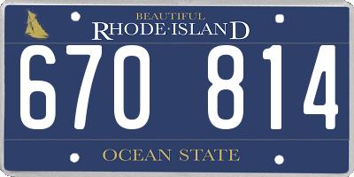RI license plate 670814