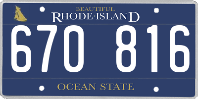 RI license plate 670816