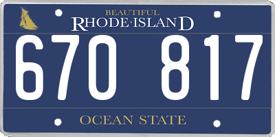 RI license plate 670817