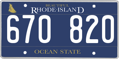 RI license plate 670820