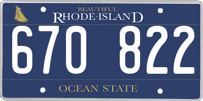 RI license plate 670822