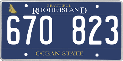 RI license plate 670823