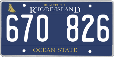 RI license plate 670826