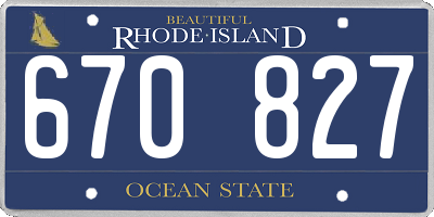 RI license plate 670827