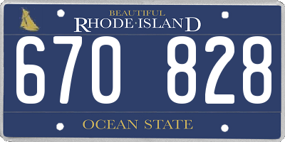 RI license plate 670828