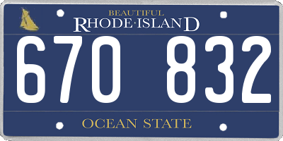RI license plate 670832