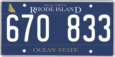 RI license plate 670833