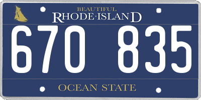 RI license plate 670835
