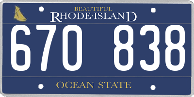 RI license plate 670838