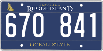 RI license plate 670841