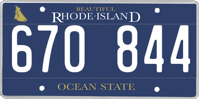 RI license plate 670844