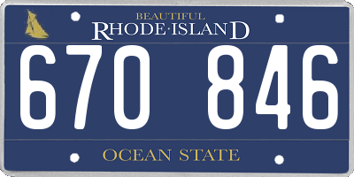 RI license plate 670846