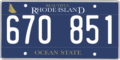 RI license plate 670851