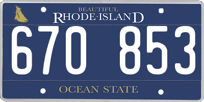 RI license plate 670853