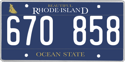 RI license plate 670858