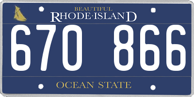 RI license plate 670866