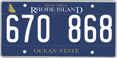RI license plate 670868