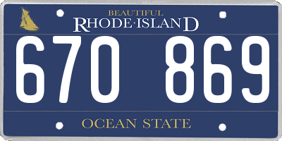 RI license plate 670869