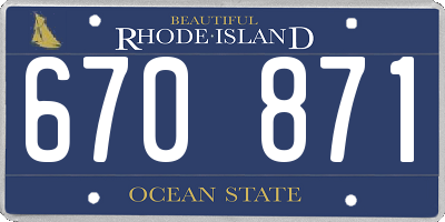 RI license plate 670871