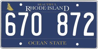RI license plate 670872