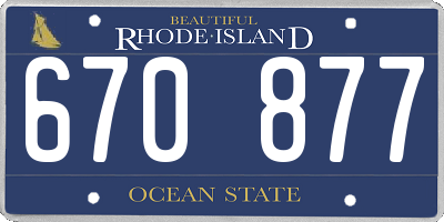 RI license plate 670877