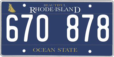 RI license plate 670878