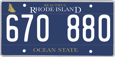 RI license plate 670880