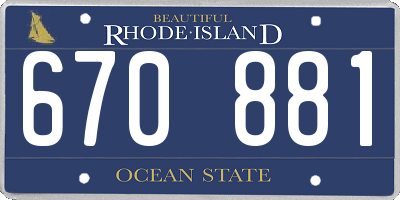 RI license plate 670881
