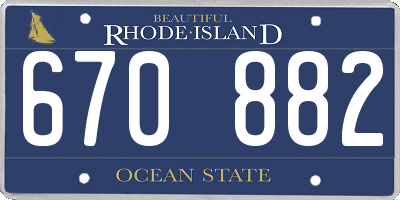RI license plate 670882