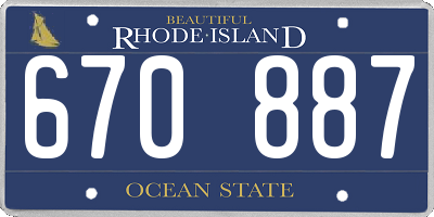 RI license plate 670887