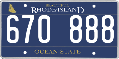 RI license plate 670888
